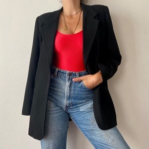 Vintage Black Wool Blazer